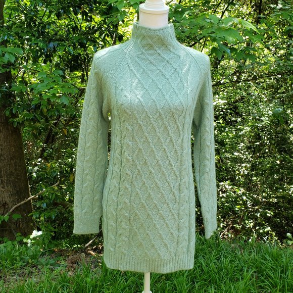 OTTOD'AME Turtleneck Long Sweater in Light Green Size Small US 6 - Picture 3 of 11